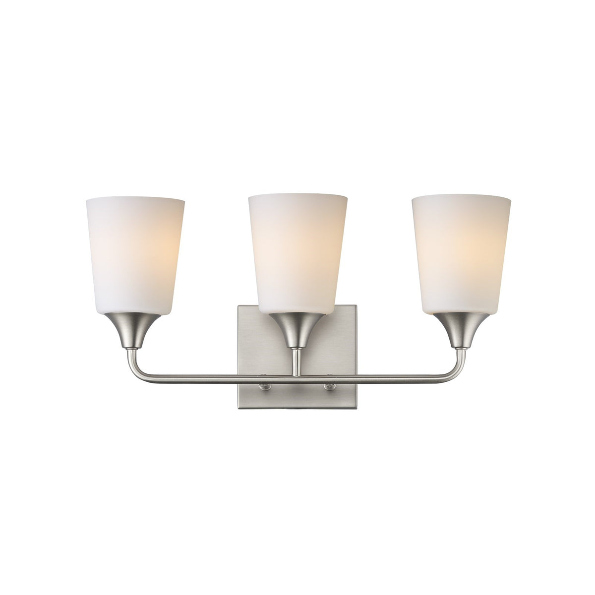 Maxim Lighting Hudson 3Lt 9.75" Bath Vanity, Nickel/White
