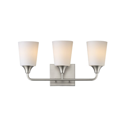 Maxim Lighting Hudson 3Lt 9.75" Bath Vanity, Nickel/White