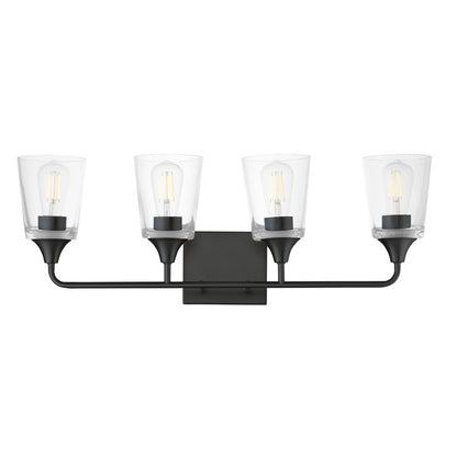 Maxim Lighting Hudson 4 Light 9.75" Bath Vanity, Black/Clear - 12884CLBK