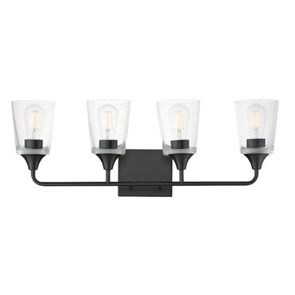 Maxim Lighting Hudson 4 Light 9.75" Bath Vanity, Black/Clear