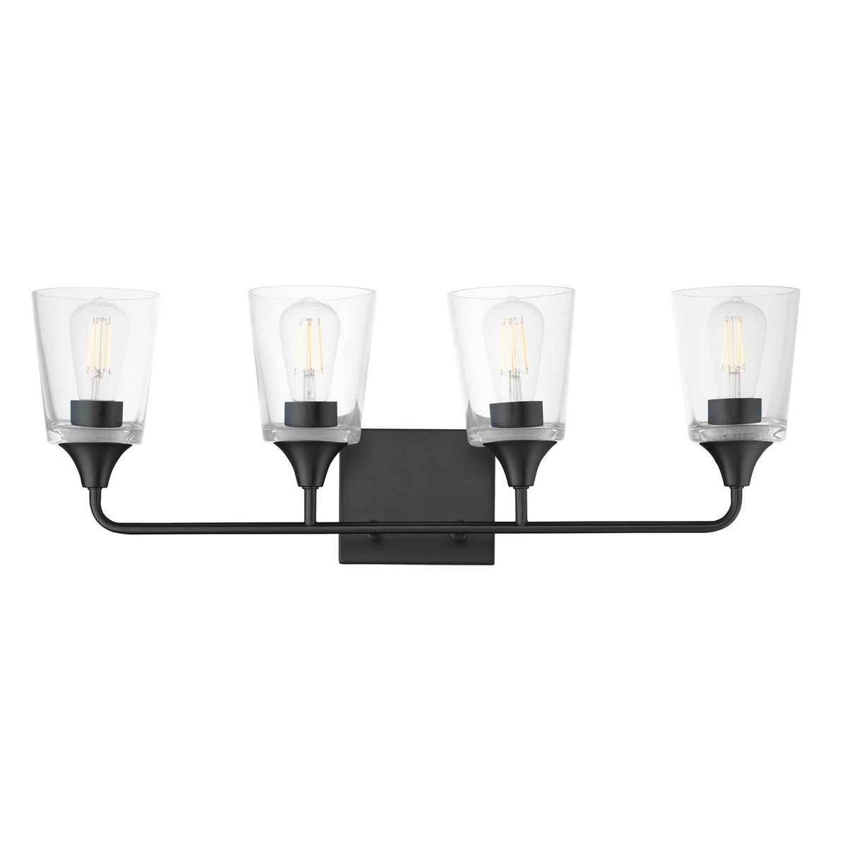 Maxim Lighting Hudson 4 Light 9.75" Bath Vanity, Black/Clear