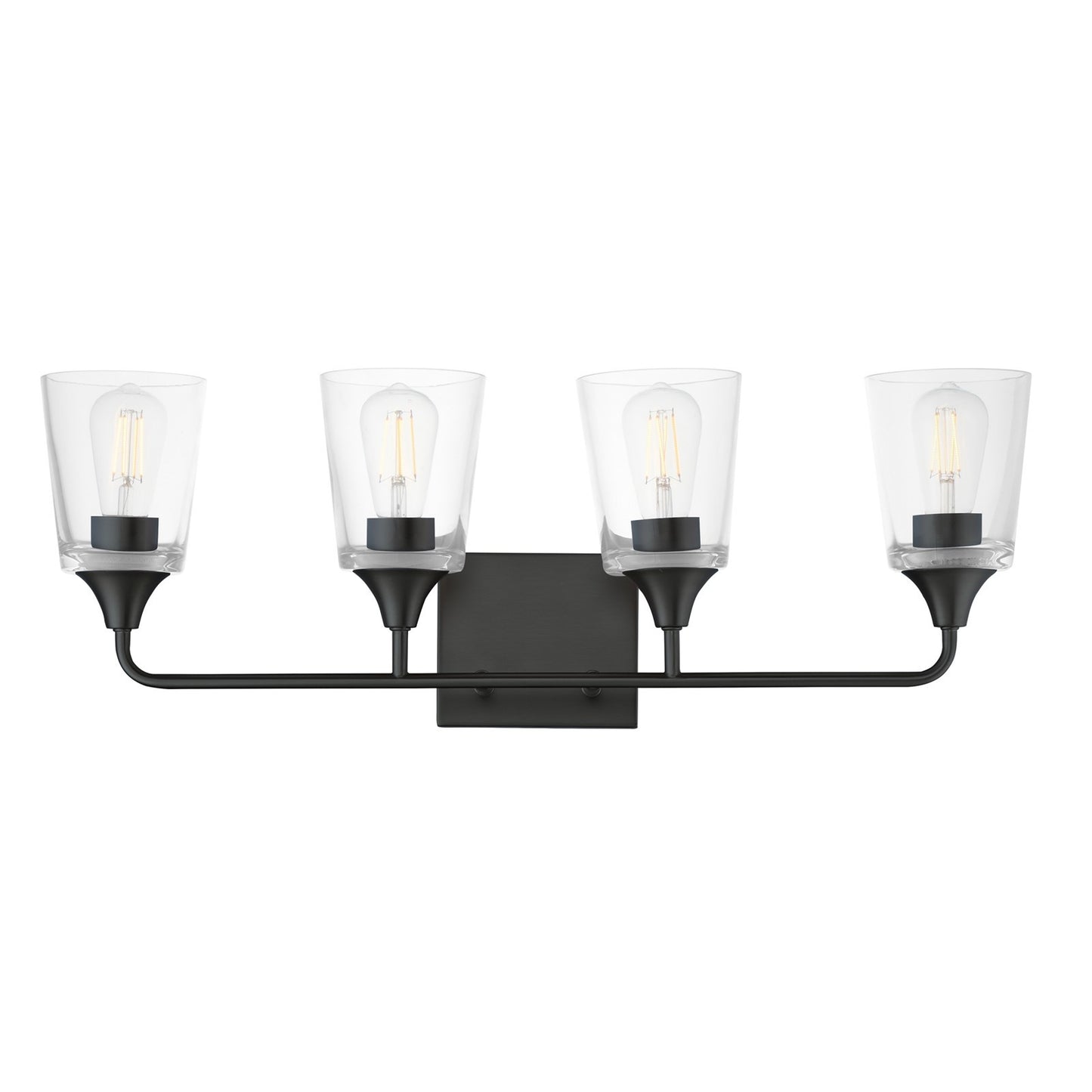 Maxim Lighting Hudson 4 Light 9.75" Bath Vanity, Black/Clear