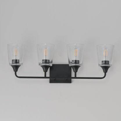 Maxim Lighting Hudson 4 Light 9.75" Bath Vanity, Black/Clear