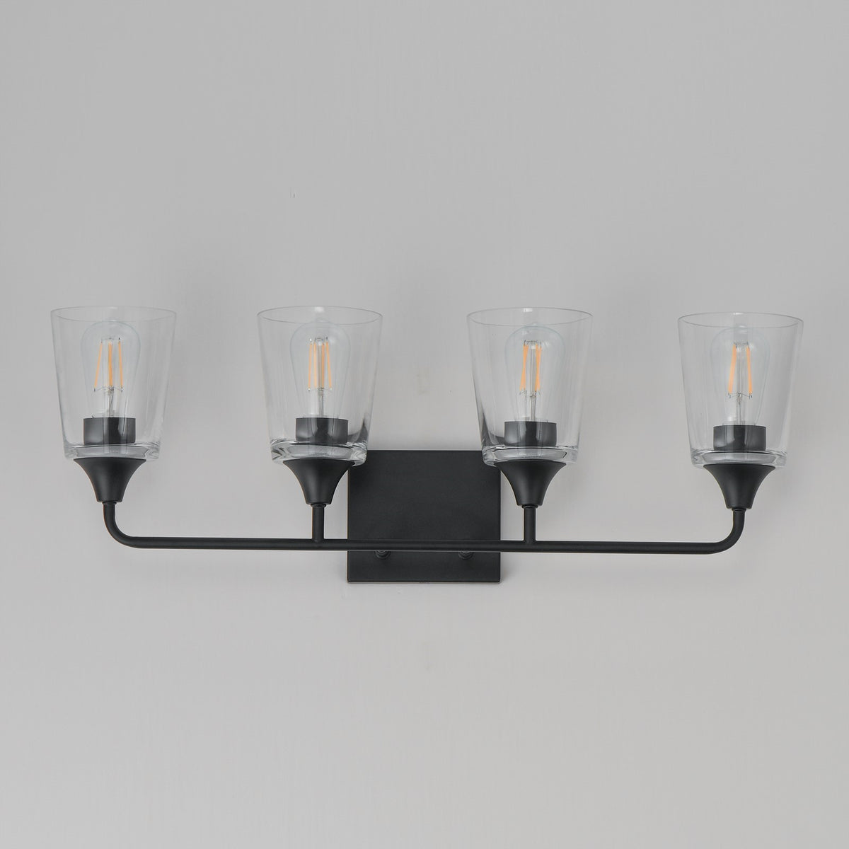 Maxim Lighting Hudson 4 Light 9.75" Bath Vanity, Black/Clear