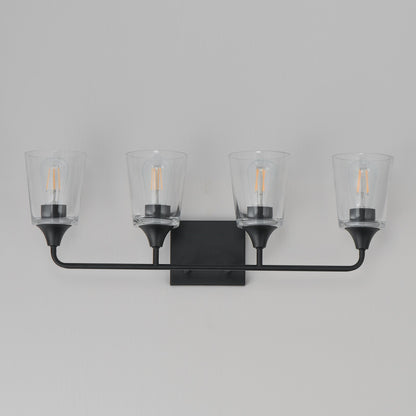 Maxim Lighting Hudson 4 Light 9.75" Bath Vanity, Black/Clear