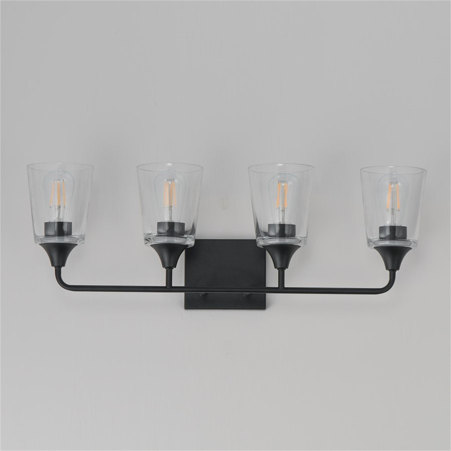Maxim Lighting Hudson 4 Light 9.75" Bath Vanity, Black/Clear