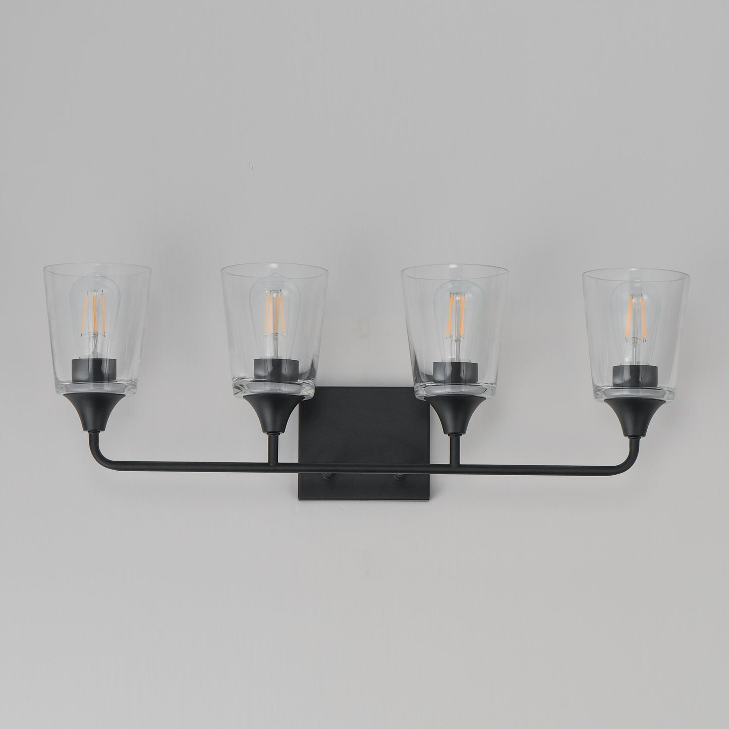 Maxim Lighting Hudson 4 Light 9.75" Bath Vanity, Black/Clear