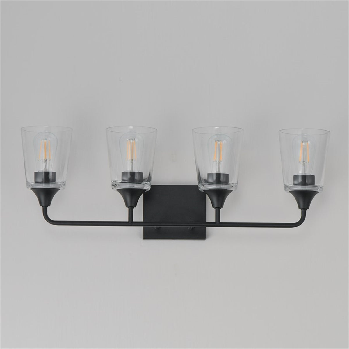 Maxim Lighting Hudson 4 Light 9.75" Bath Vanity, Black/Clear