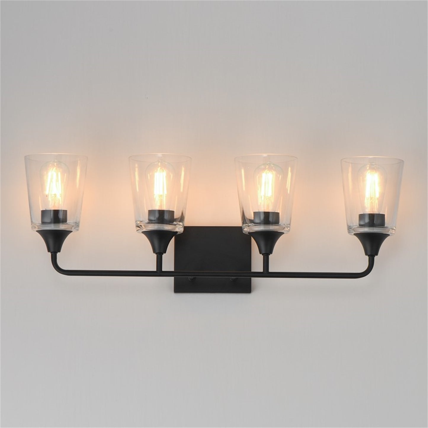 Maxim Lighting Hudson 4 Light 9.75" Bath Vanity, Black/Clear