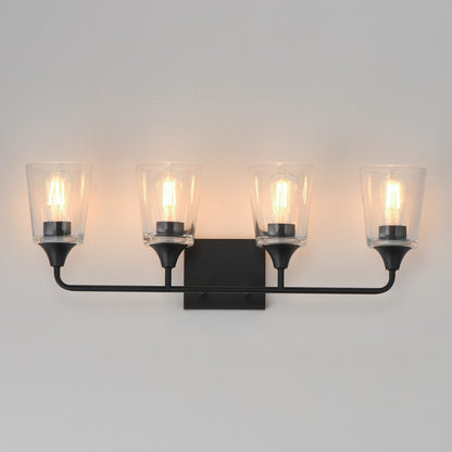 Maxim Lighting Hudson 4 Light 9.75" Bath Vanity, Black/Clear