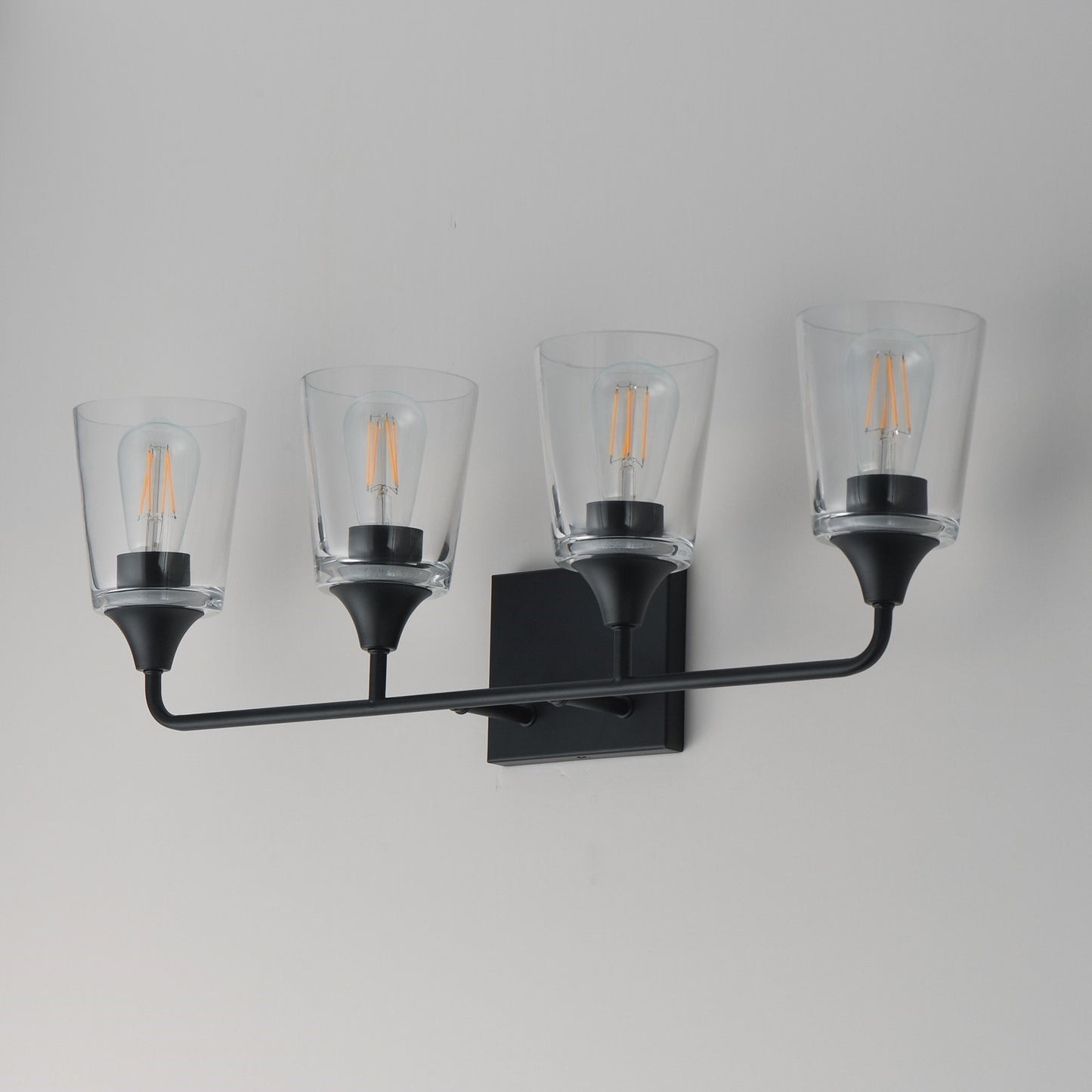 Maxim Lighting Hudson 4 Light 9.75" Bath Vanity, Black/Clear
