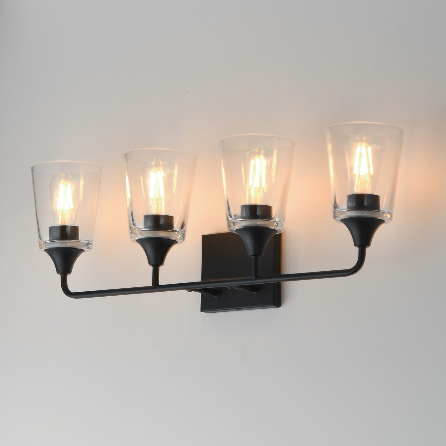 Maxim Lighting Hudson 4 Light 9.75" Bath Vanity, Black/Clear