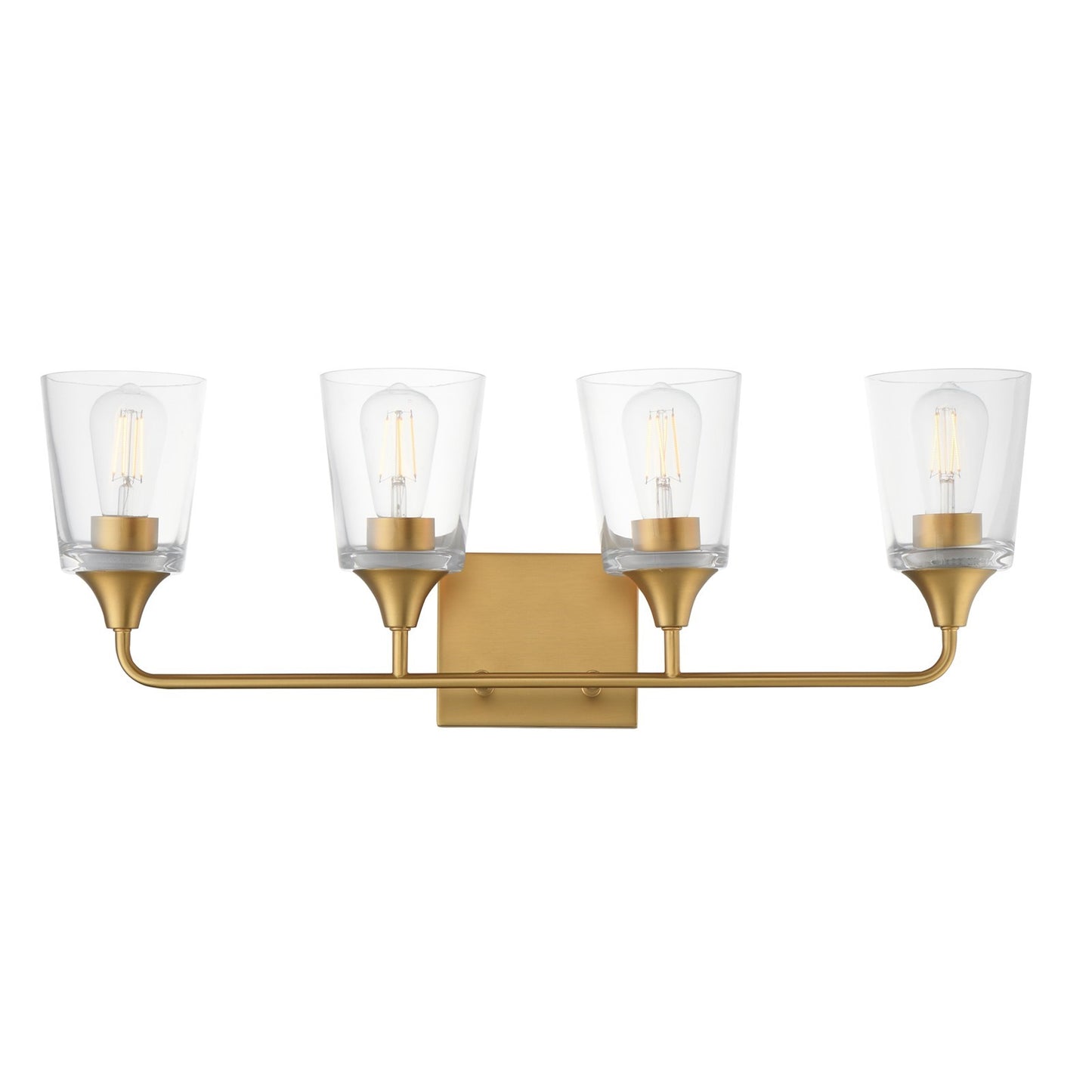 Maxim Lighting Hudson 4Lt 9.75" Bath Vanity, Aged Brass/Clear