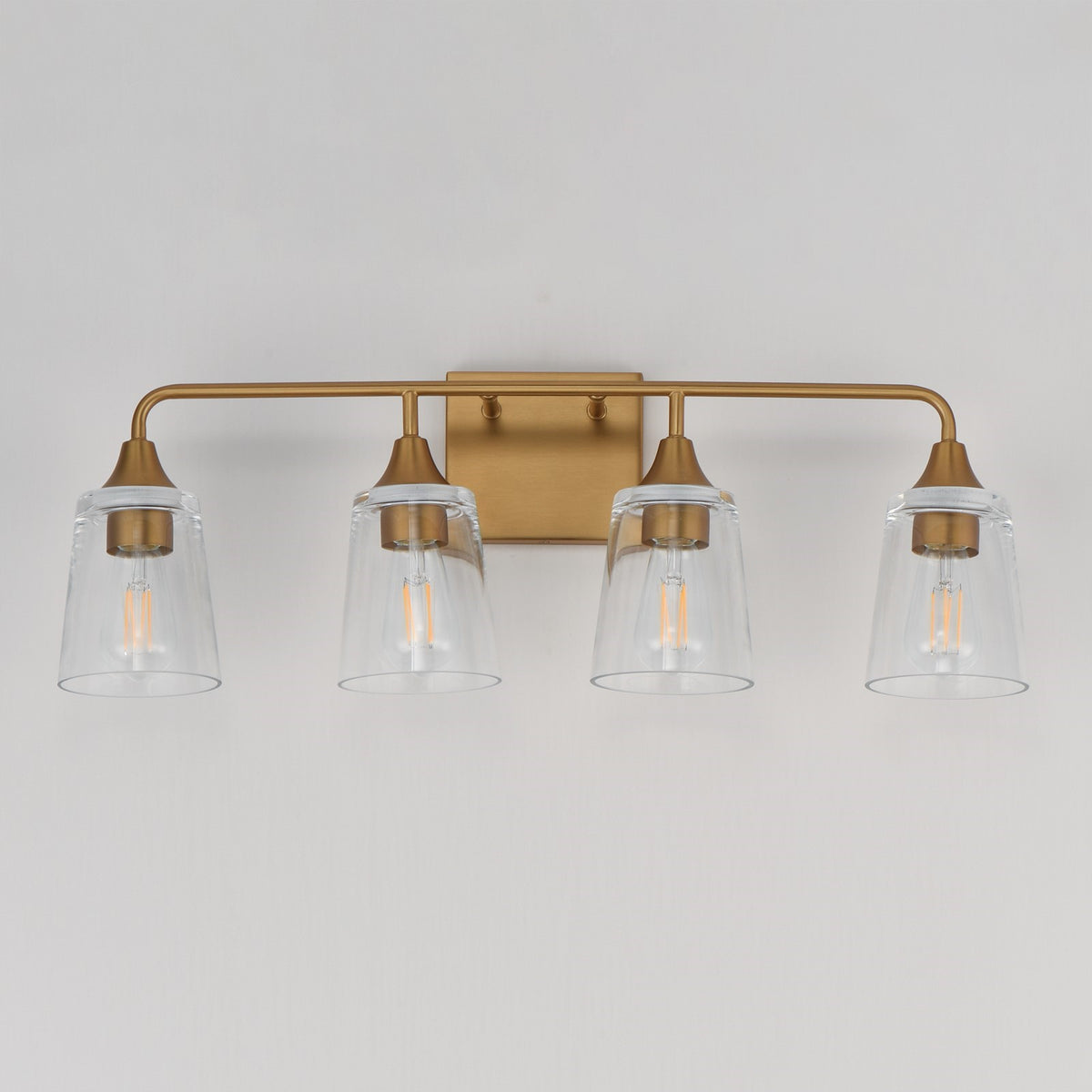 Maxim Lighting Hudson 4Lt 9.75" Bath Vanity, Aged Brass/Clear