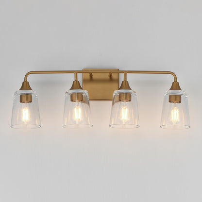 Maxim Lighting Hudson 4Lt 9.75" Bath Vanity, Aged Brass/Clear
