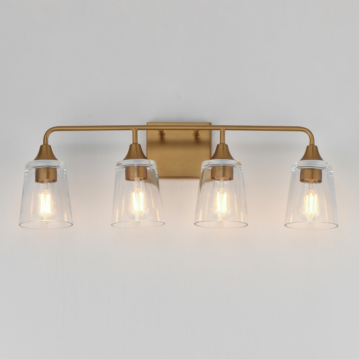 Maxim Lighting Hudson 4Lt 9.75" Bath Vanity, Aged Brass/Clear