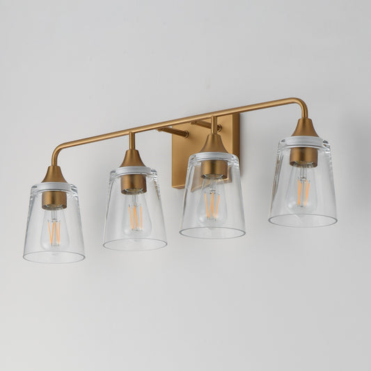 Maxim Lighting Hudson 4Lt 9.75" Bath Vanity, Aged Brass/Clear - 12884CLNAB