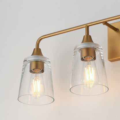 Maxim Lighting Hudson 4Lt 9.75" Bath Vanity, Aged Brass/Clear