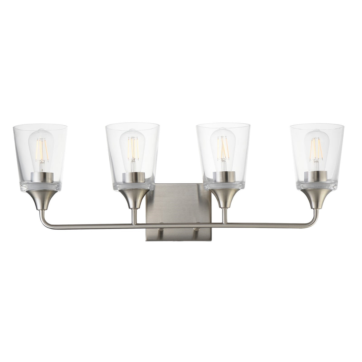 Maxim Lighting Hudson 4 Light 9.75" Bath Vanity, Satin Nickel/Clear