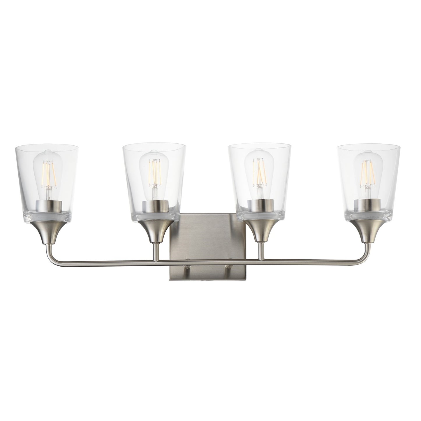 Maxim Lighting Hudson 4 Light 9.75" Bath Vanity, Satin Nickel/Clear