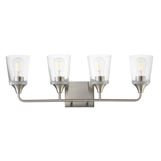 Maxim Lighting Hudson 4 Light 9.75" Bath Vanity, Satin Nickel/Clear