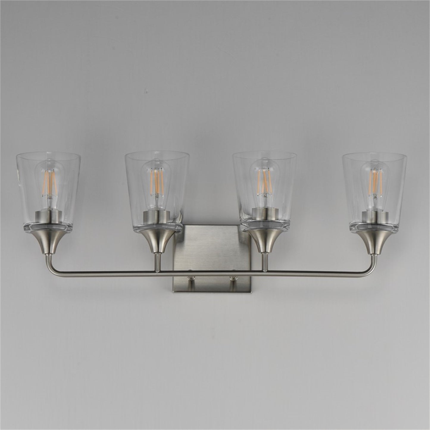 Maxim Lighting Hudson 4 Light 9.75" Bath Vanity, Satin Nickel/Clear