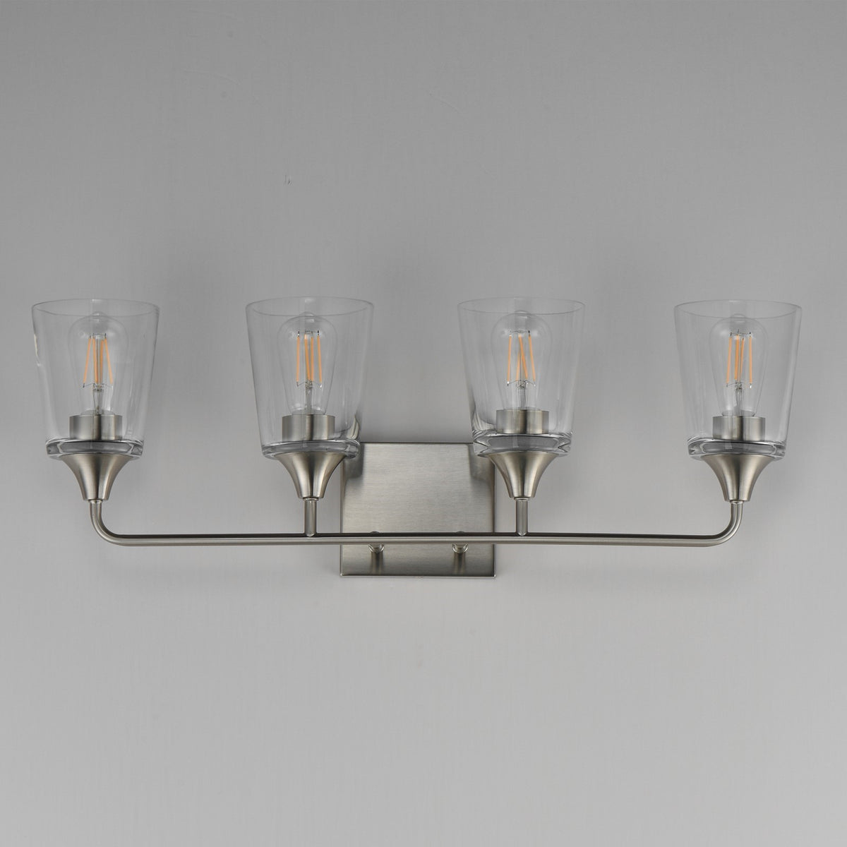Maxim Lighting Hudson 4 Light 9.75" Bath Vanity, Satin Nickel/Clear