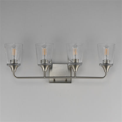 Maxim Lighting Hudson 4 Light 9.75" Bath Vanity, Satin Nickel/Clear