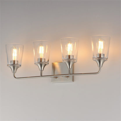 Maxim Lighting Hudson 4 Light 9.75" Bath Vanity, Satin Nickel/Clear