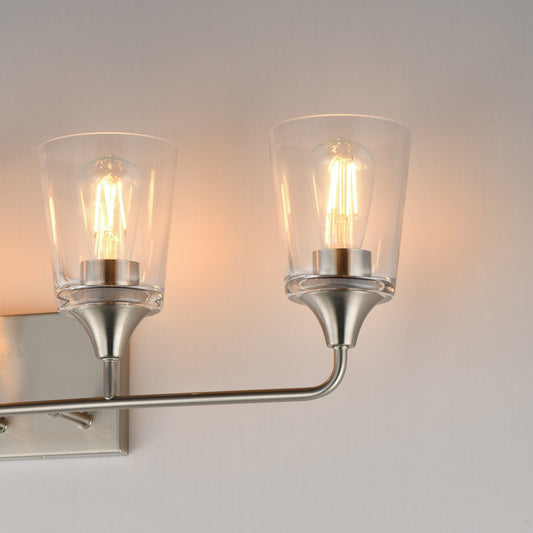Maxim Lighting Hudson 4 Light 9.75" Bath Vanity, Satin Nickel/Clear - 12884CLSN