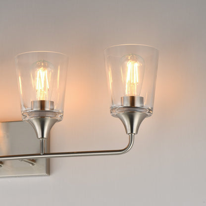 Maxim Lighting Hudson 4 Light 9.75" Bath Vanity, Satin Nickel/Clear