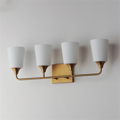 Maxim Lighting Hudson 4Lt 9.75" Bath Vanity, Aged Brass/Satin White