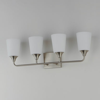 Maxim Lighting Hudson 4Lt 9.75" Bath Vanity, Nickel/White