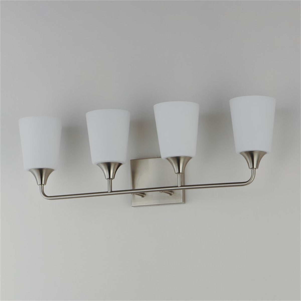 Maxim Lighting Hudson 4Lt 9.75" Bath Vanity, Nickel/White
