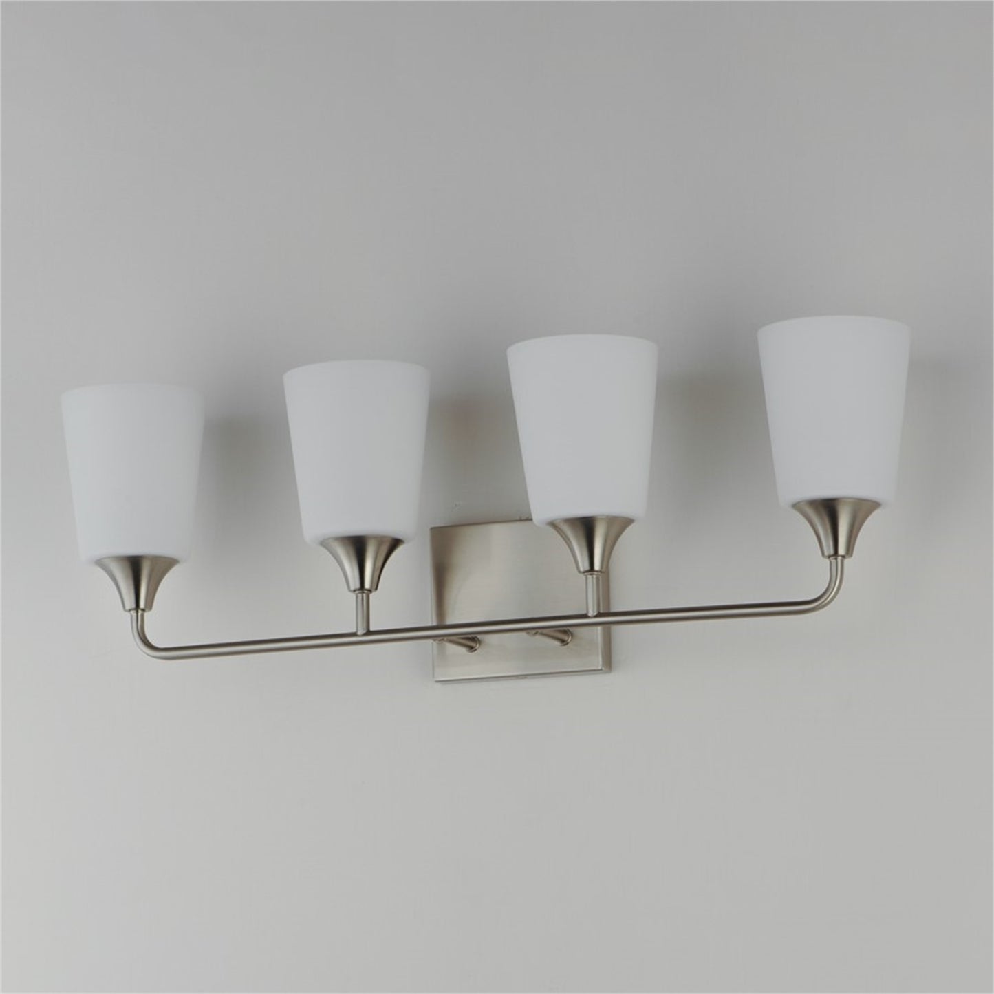 Maxim Lighting Hudson 4Lt 9.75" Bath Vanity, Nickel/White
