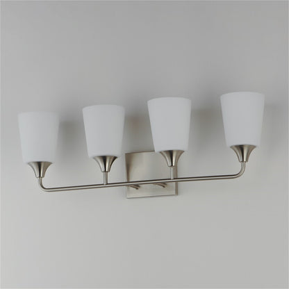 Maxim Lighting Hudson 4Lt 9.75" Bath Vanity, Nickel/White