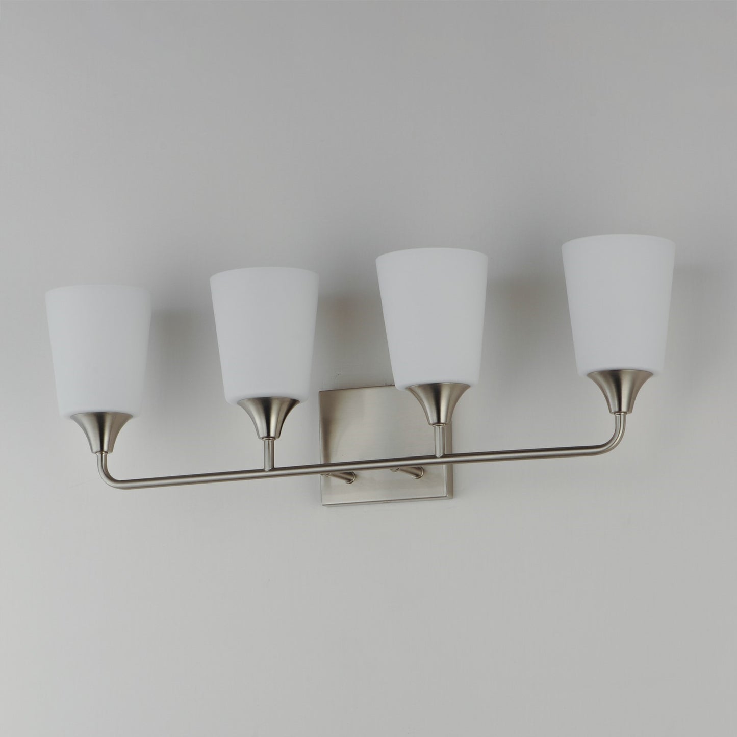 Maxim Lighting Hudson 4Lt 9.75" Bath Vanity, Nickel/White