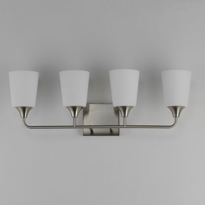 Maxim Lighting Hudson 4Lt 9.75" Bath Vanity, Nickel/White