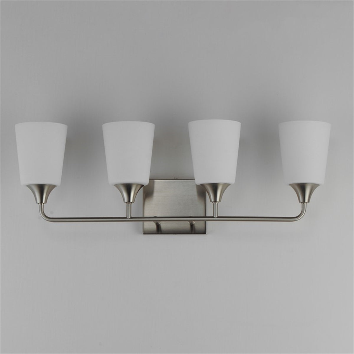 Maxim Lighting Hudson 4Lt 9.75" Bath Vanity, Nickel/White