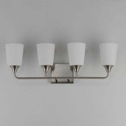 Maxim Lighting Hudson 4Lt 9.75" Bath Vanity, Nickel/White