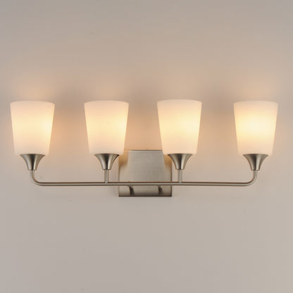 Maxim Lighting Hudson 4Lt 9.75" Bath Vanity, Nickel/White