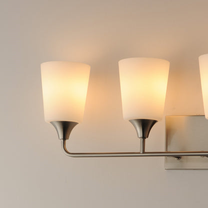 Maxim Lighting Hudson 4Lt 9.75" Bath Vanity, Nickel/White