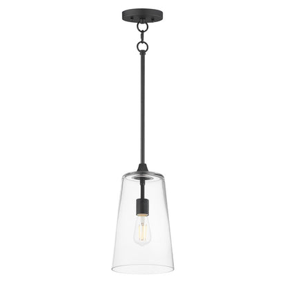 Maxim Lighting Hudson 1 Light 14.5" Single Pendant, Black/Clear - 12886CLBK