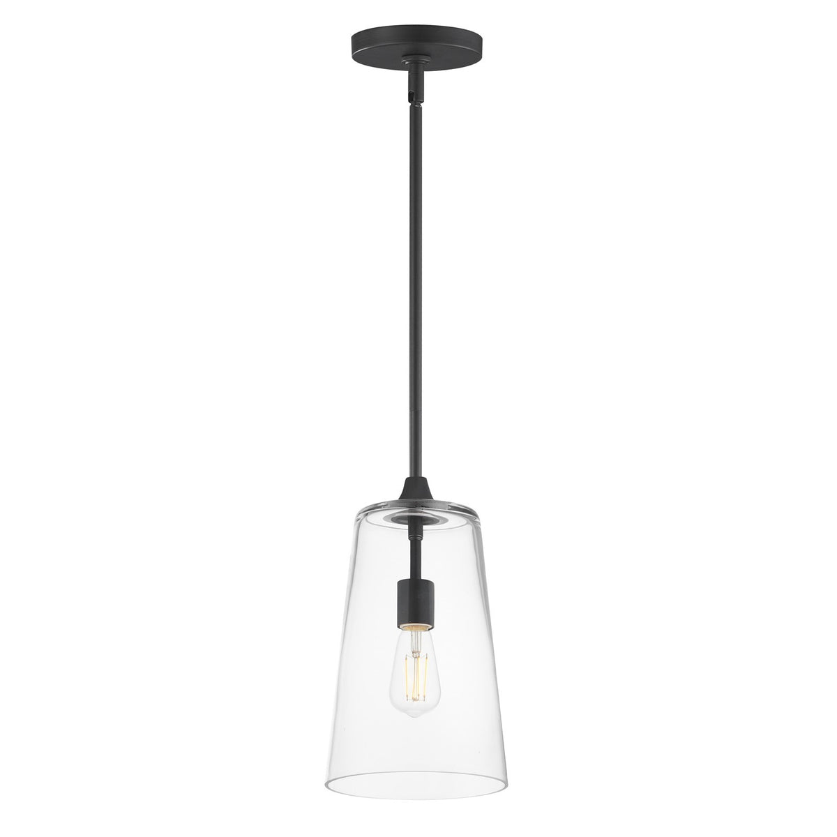 Maxim Lighting Hudson 1 Light 14.5" Single Pendant, Black/Clear