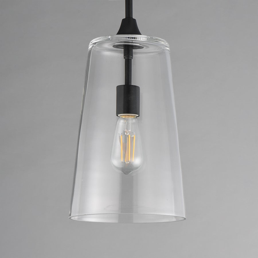 Maxim Lighting Hudson 1 Light 14.5" Single Pendant, Black/Clear