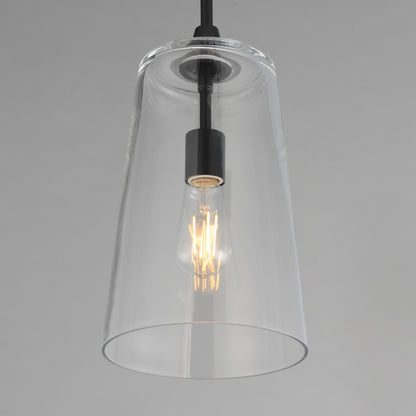 Maxim Lighting Hudson 1 Light 14.5" Single Pendant, Black/Clear
