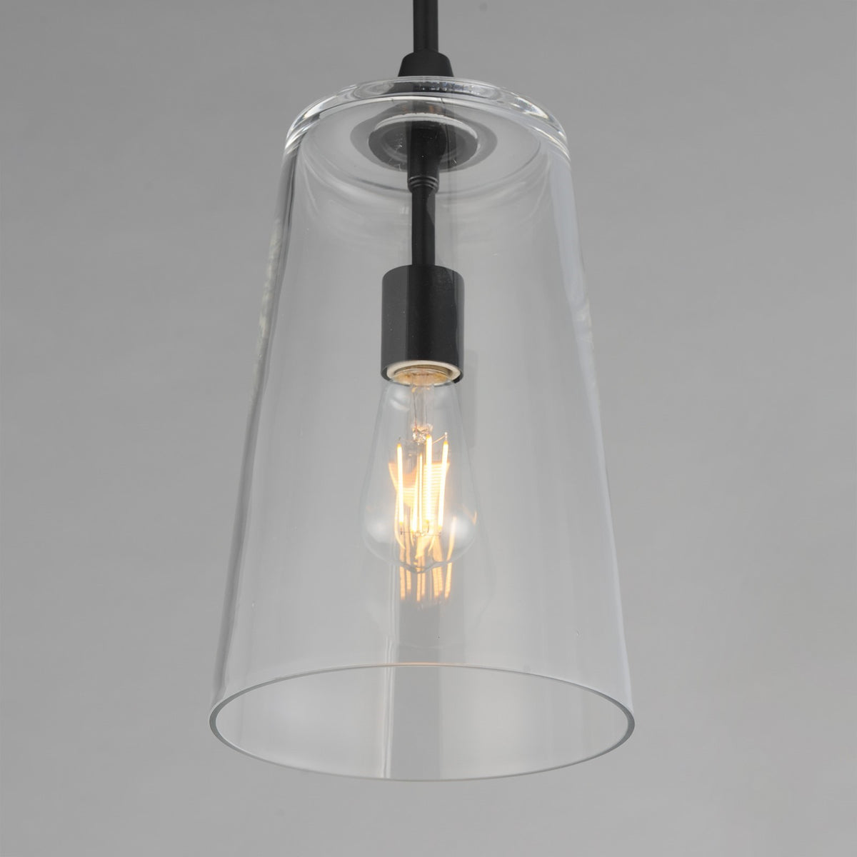 Maxim Lighting Hudson 1 Light 14.5" Single Pendant, Black/Clear
