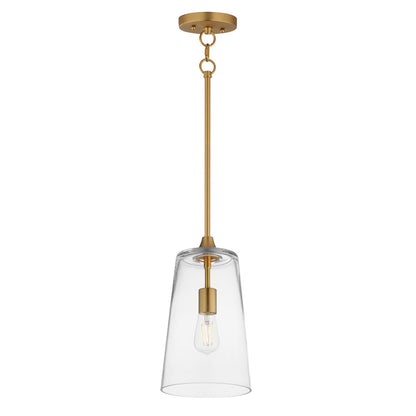 Maxim Lighting Hudson 1Lt 14.5" Single Pendant, Aged Brass/Clear - 12886CLNAB