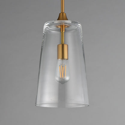 Maxim Lighting Hudson 1Lt 14.5" Single Pendant, Aged Brass/Clear
