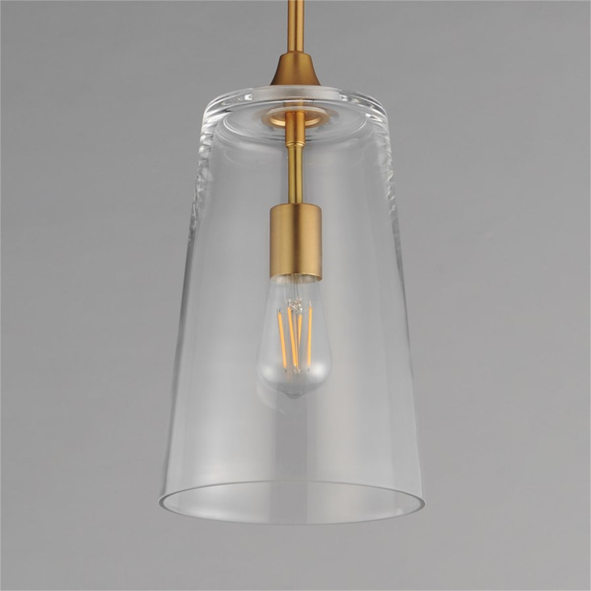 Maxim Lighting Hudson 1Lt 14.5" Single Pendant, Aged Brass/Clear